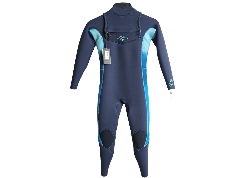 RIP CURL 4/3 JUNIOR WETSUIT DAWN PATROL CHEST ZIP STEAMER NAVY
