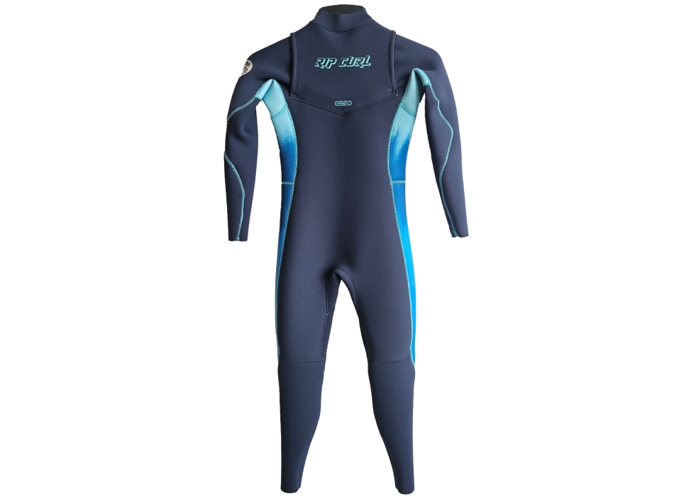 RIP CURL 4/3 JUNIOR WETSUIT DAWN PATROL CHEST ZIP STEAMER NAVY