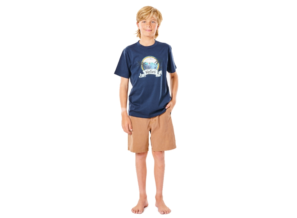 RIP CURL ACTION TEE BOY RETRO YELLOW