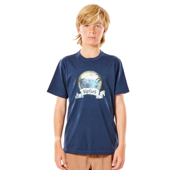 RIP CURL ACTION TEE BOY RETRO YELLOW