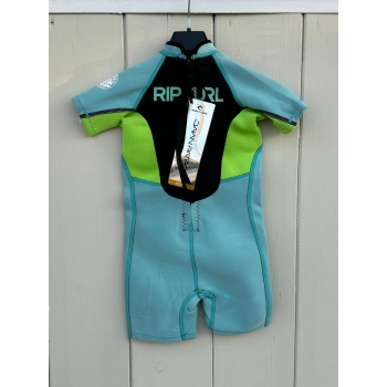 RIP CURL KIDS DAWN PATROL 2MM WETSUIT SHORT SLEEVES LIGHT BLUE