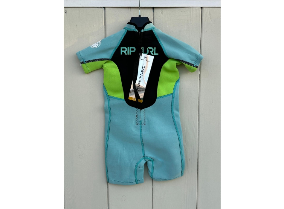 RIP CURL KIDS DAWN PATROL 2MM WETSUIT SHORT SLEEVES LIGHT BLUE