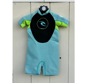 RIP CURL KIDS DAWN PATROL 2MM WETSUIT SHORT SLEEVES LIGHT BLUE