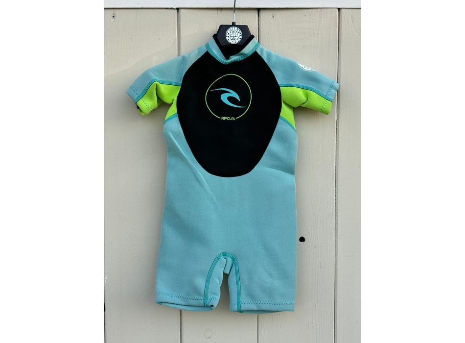 RIP CURL KIDS DAWN PATROL 2MM WETSUIT SHORT SLEEVES LIGHT BLUE