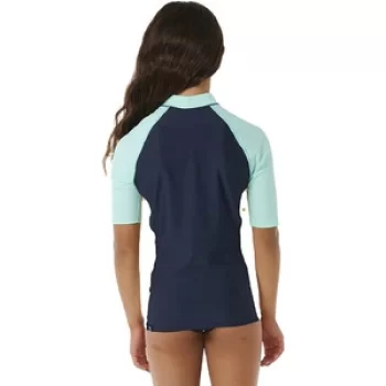 RIP CURL BLOCK PARTY SHORT SLEEVE RASH VEST GIRL 8-16
