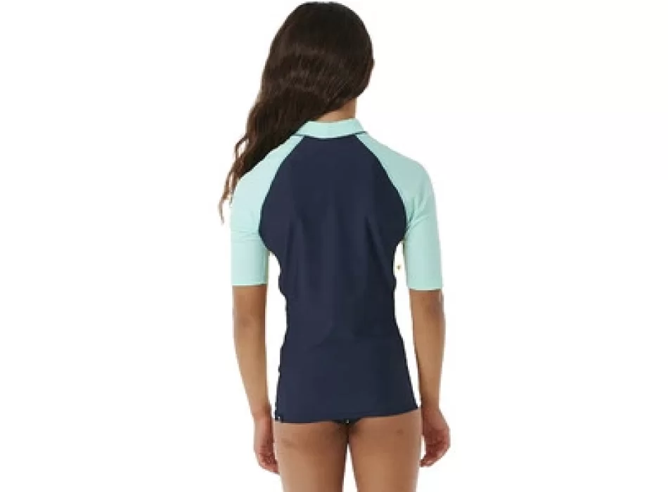 RIP CURL BLOCK PARTY SHORT SLEEVE RASH VEST GIRL 8-16
