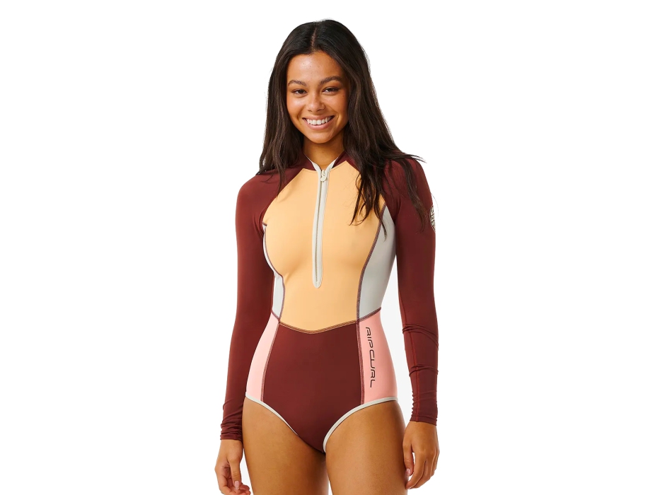 RIP CURL BLOCK PARTY LONGSLEEVE SURFSUIT UPF50+ PLUME