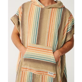 RIP CURL BRAND HOODED PONCHO BLACK GREY