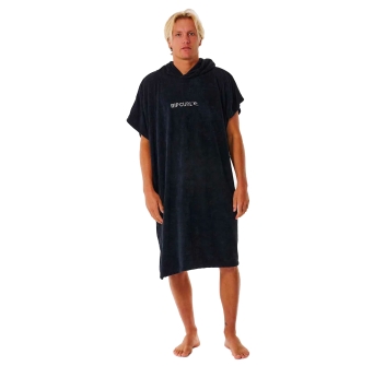 RIP CURL BRAND HOODED PONCHO BLACK GREY