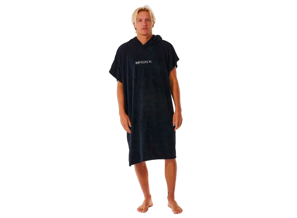 RIP CURL BRAND HOODED PONCHO BLACK GREY