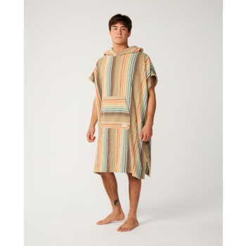 RIP CURL BRAND HOODED PONCHO BLACK GREY