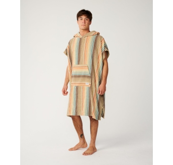 RIP CURL BRAND HOODED PONCHO BLACK GREY