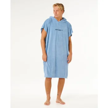 RIP CURL BRAND HOODED PONCHO FADED DENIM