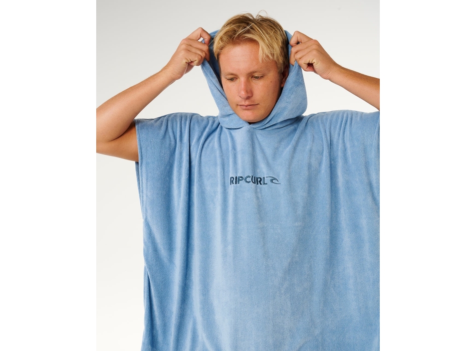 RIP CURL BRAND HOODED PONCHO FADED DENIM