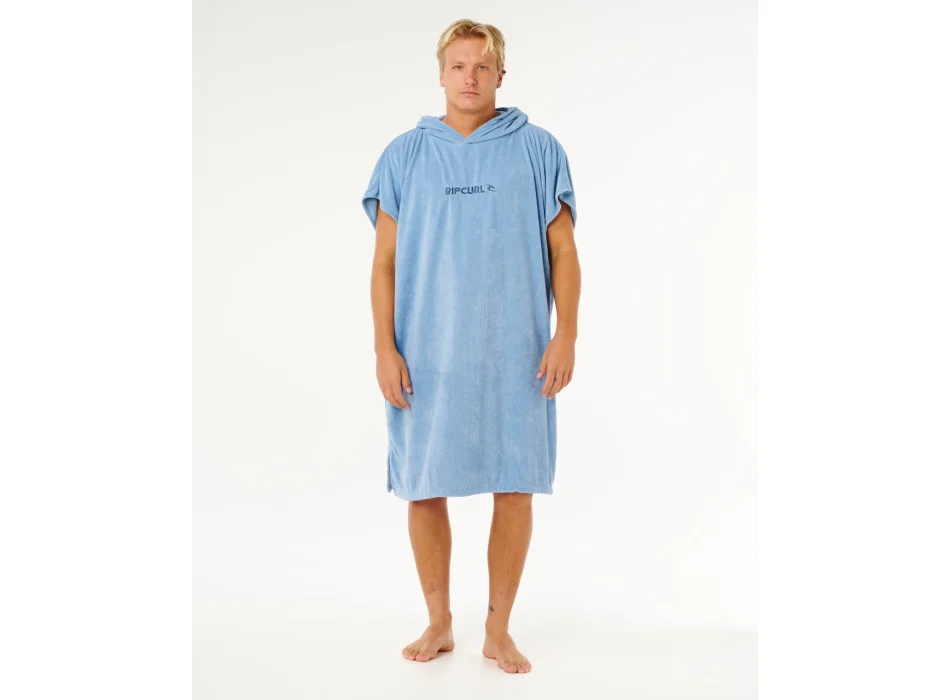 RIP CURL BRAND HOODED PONCHO FADED DENIM