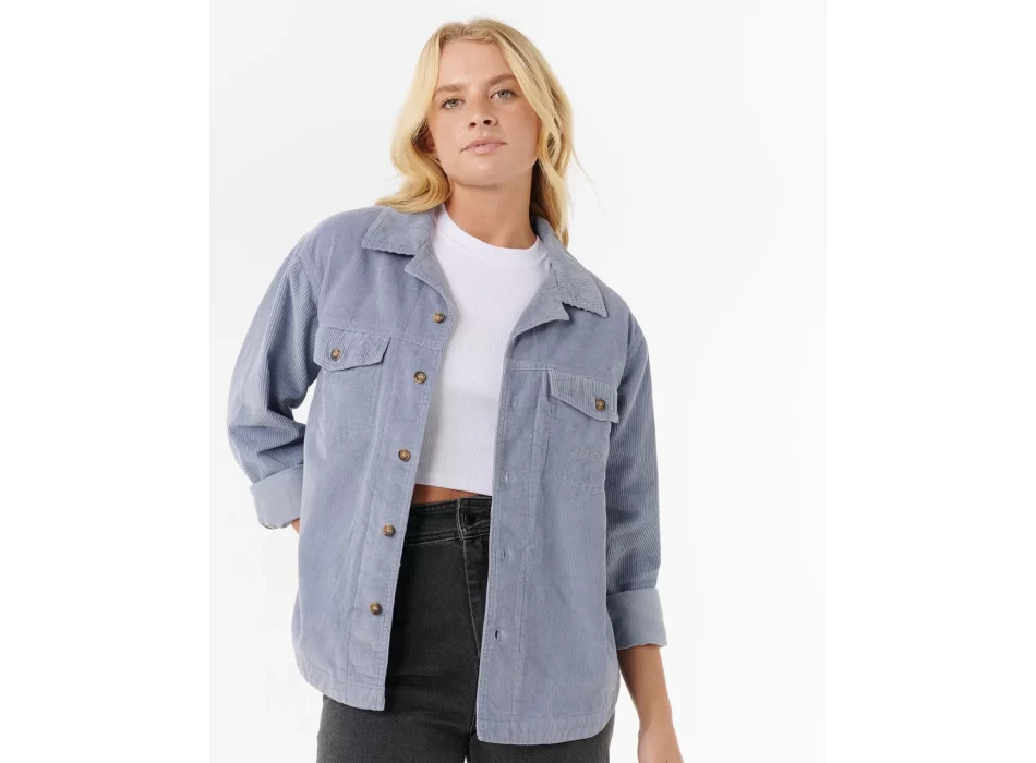 RIP CURL STEVIE CORD SHIRT BLUE GREY