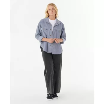 RIP CURL STEVIE CORD SHIRT BLUE GREY