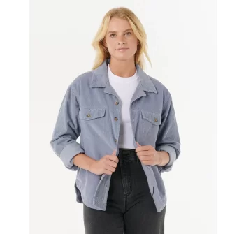 RIP CURL STEVIE CORD SHIRT BLUE GREY