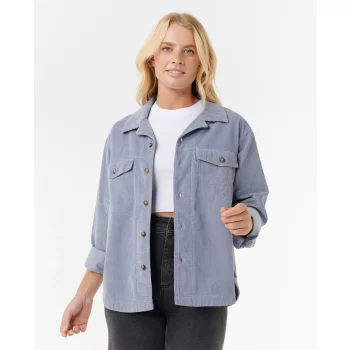 RIP CURL STEVIE CORD SHIRT BLUE GREY