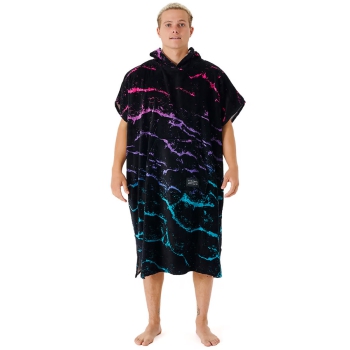 RIP CURL COMBO PRINT HOODED TOWEL BLACK BLUE