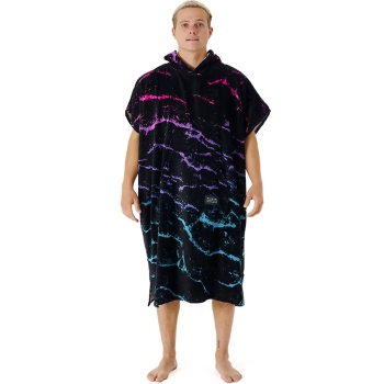 RIP CURL COMBO PRINT HOODED TOWEL BLACK BLUE