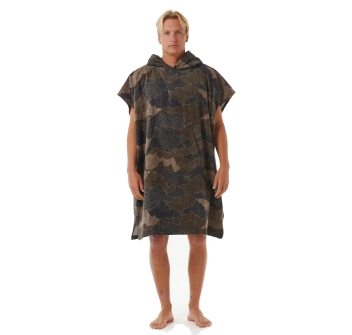 RIP CURL COMBO PRINT HOODED TOWEL BLACK OLIVE
