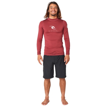 RIP CURL CORPS LONG SLEEVE UV TEE MAROON