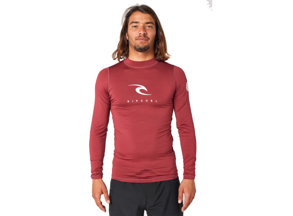 RIP CURL CORPS LONG SLEEVE UV TEE MAROON