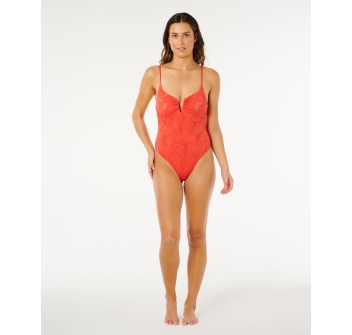 RIP CURL OASIS SKIMPY BIKINI BOTTOM RED