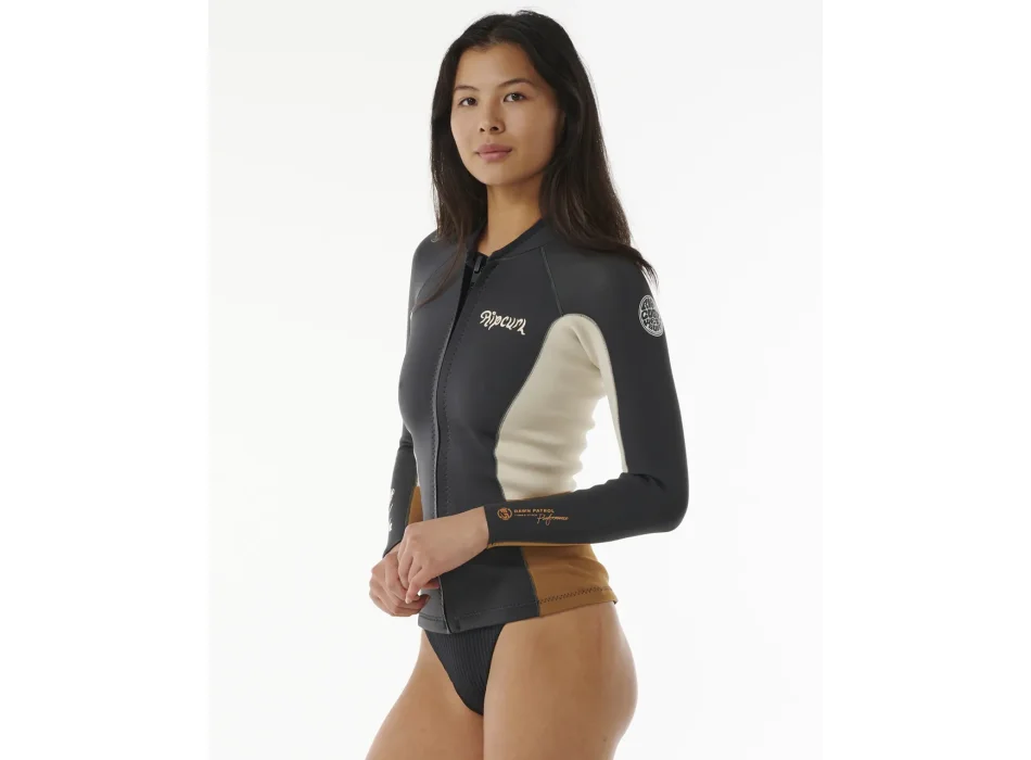 RIP CURL WOMEN DAWN PATROL LONG SLEEVE JACKET BROWN