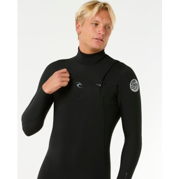 RIP CURL DAWN PATROL 4/3 CHEST ZIP WETSUIT BLACK