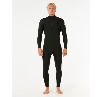 RIP CURL DAWN PATROL 4/3 CHEST ZIP WETSUIT BLACK