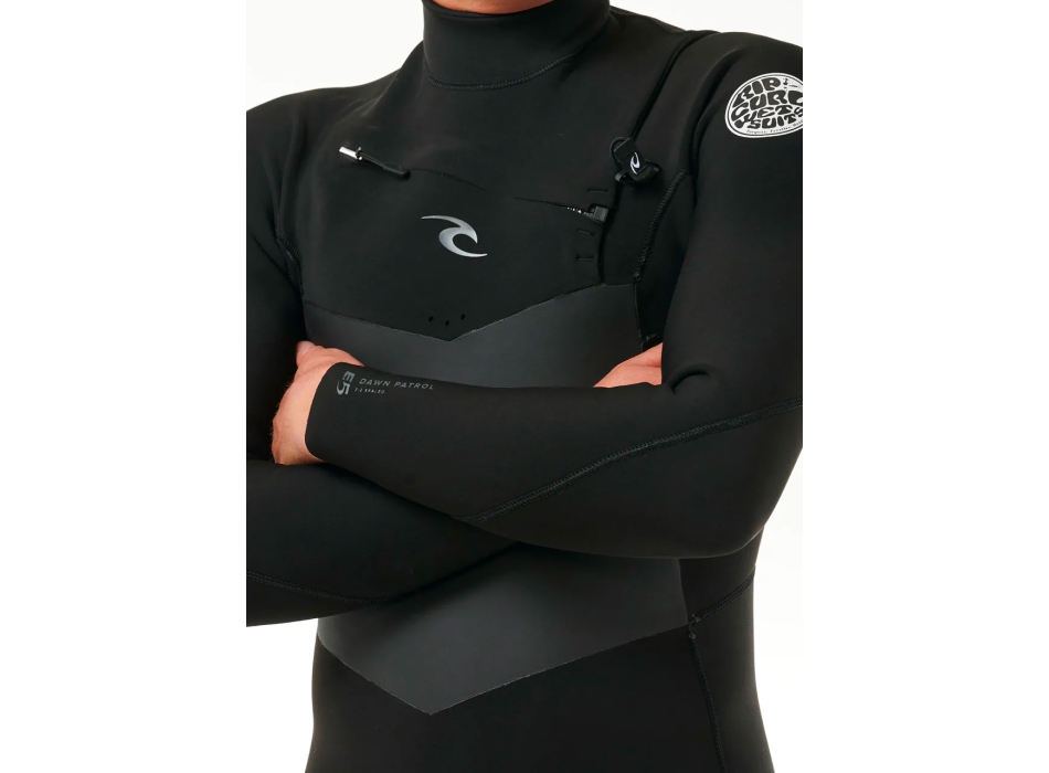 RIP CURL DAWN PATROL 5/3 CHEST ZIP WETSUIT BLACK