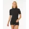 RIP CURL WOMENS DAWN PATROL 2/2 SHORT SLEEVE ECO BACKZIP BLACK