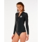 RIP CURL DAWN PATROL JACKET 1.5MM WOMAN SHORT SLEEVE FRONT ZIP BLACK
