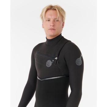 RIP CURL E-BOMB 4/3 WETSUIT CHEST ZIP BLACK
