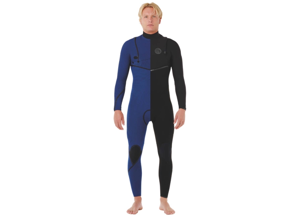 RIP CURL E-BOMB 4/3 WETSUIT CHEST ZIP BLACK