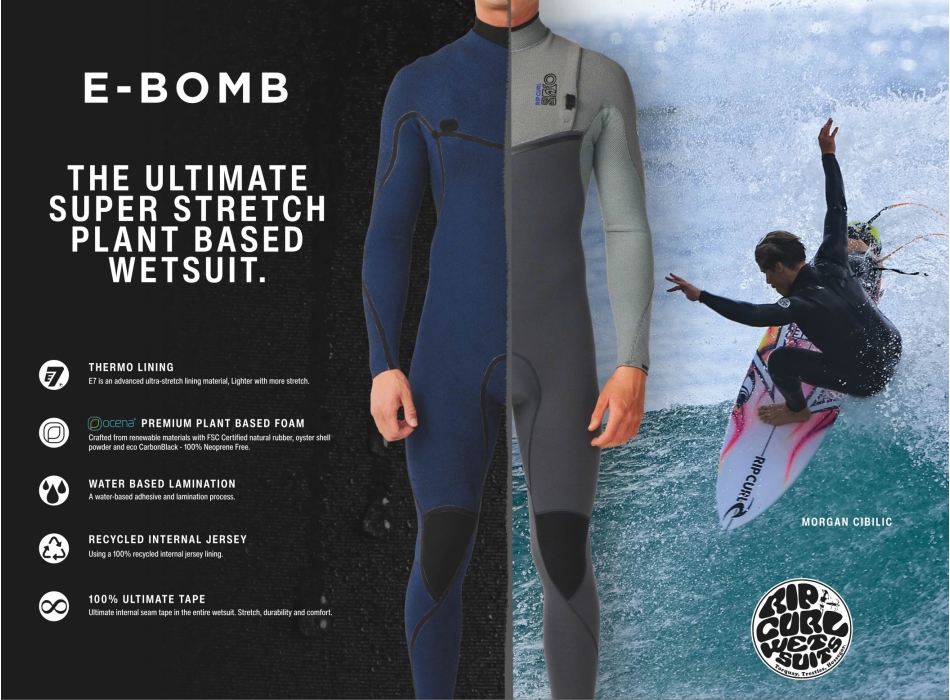 RIP CURL E-BOMB 5/3 WETSUIT CHEST ZIP BLACK