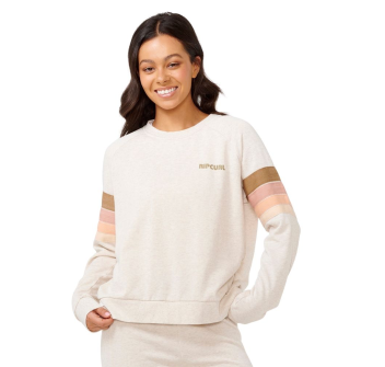RIP CURL SWEATER HIGH TIDE SURF RAGLAN OATMEAL MARLE