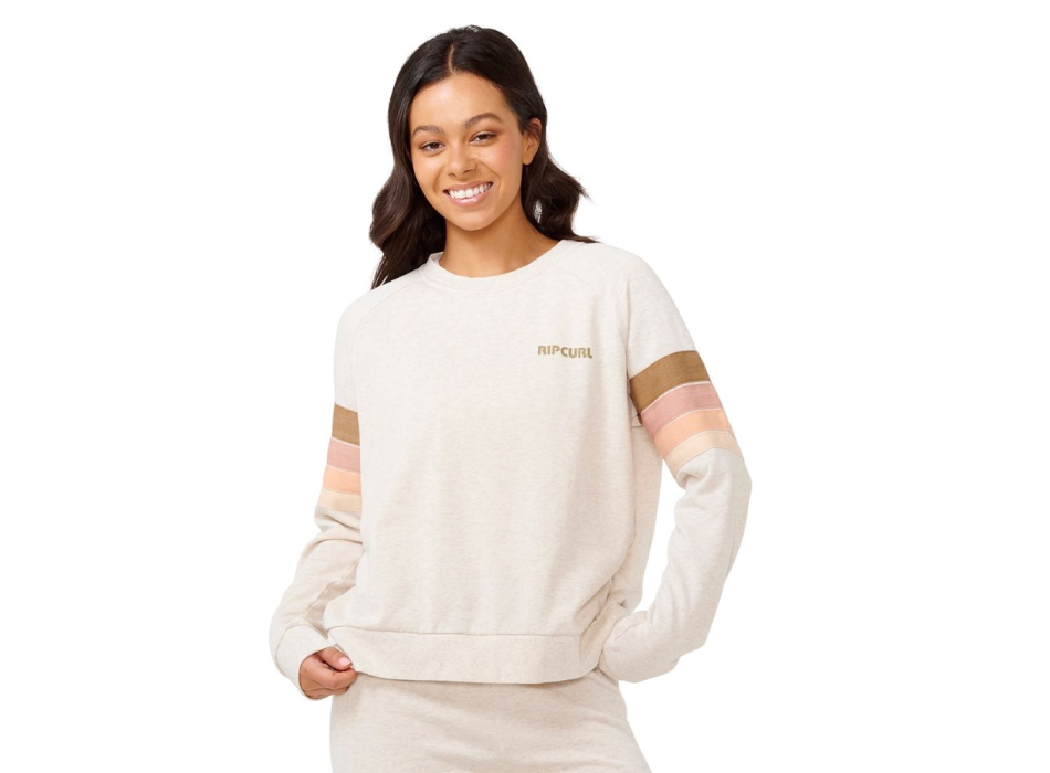 RIP CURL SWEATER HIGH TIDE SURF RAGLAN OATMEAL MARLE