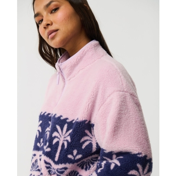 RIP CURL BOSSA NOVA 1/4 ZIP POLAR FLEECE LILAC