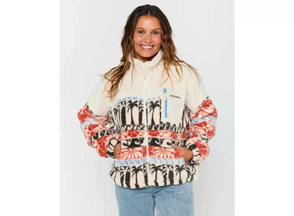 RIP CURL OCEANIC ZIP THRU POLAR BEIGE