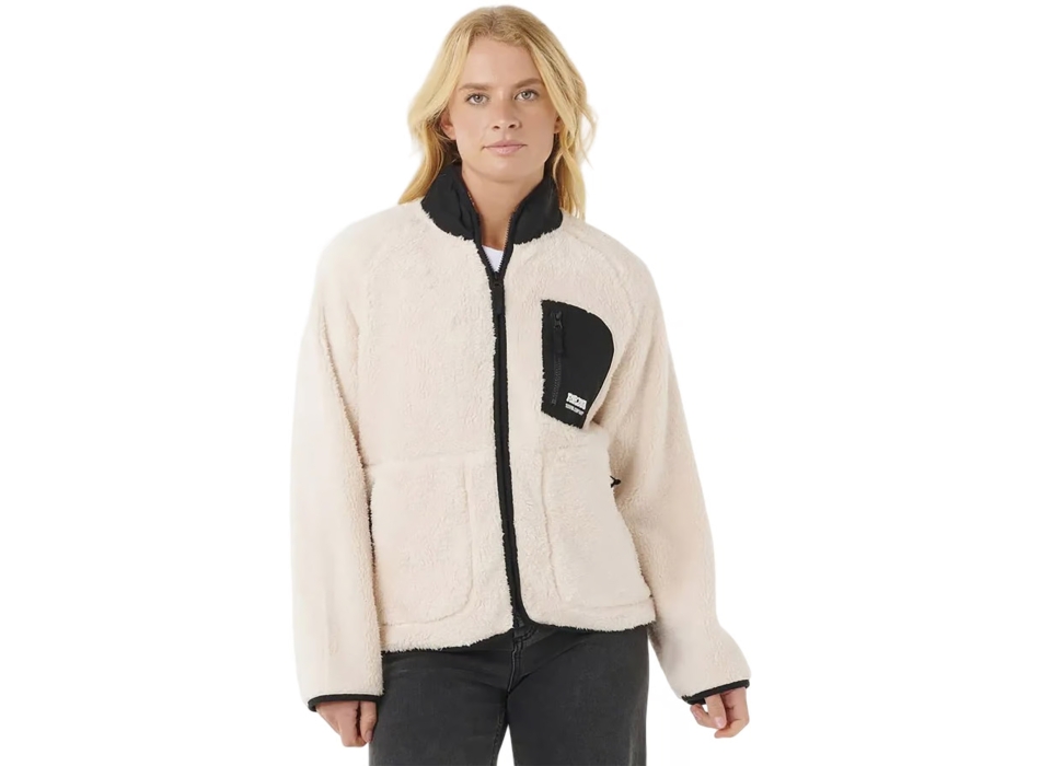 RIP CURL SHORE BREAK POLAR FLEECE OFF WHITE BLACK