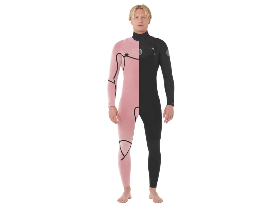 RIP CURL FLASHBOMB 5/3 WETSUIT CHEST ZIP BLACK