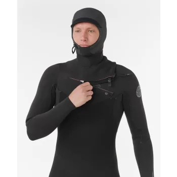 RIP CURL FLASHBOMB HOODED WETSUIT 5/4 CHEST ZIP