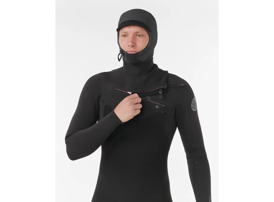 RIP CURL FLASHBOMB HOODED WETSUIT 5/4 CHEST ZIP