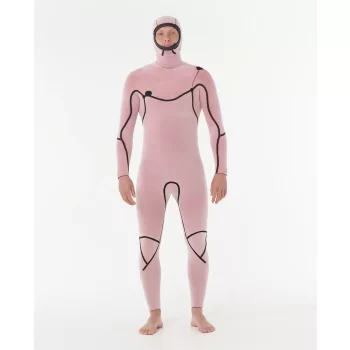 RIP CURL FLASHBOMB HOODED WETSUIT 5/4 CHEST ZIP