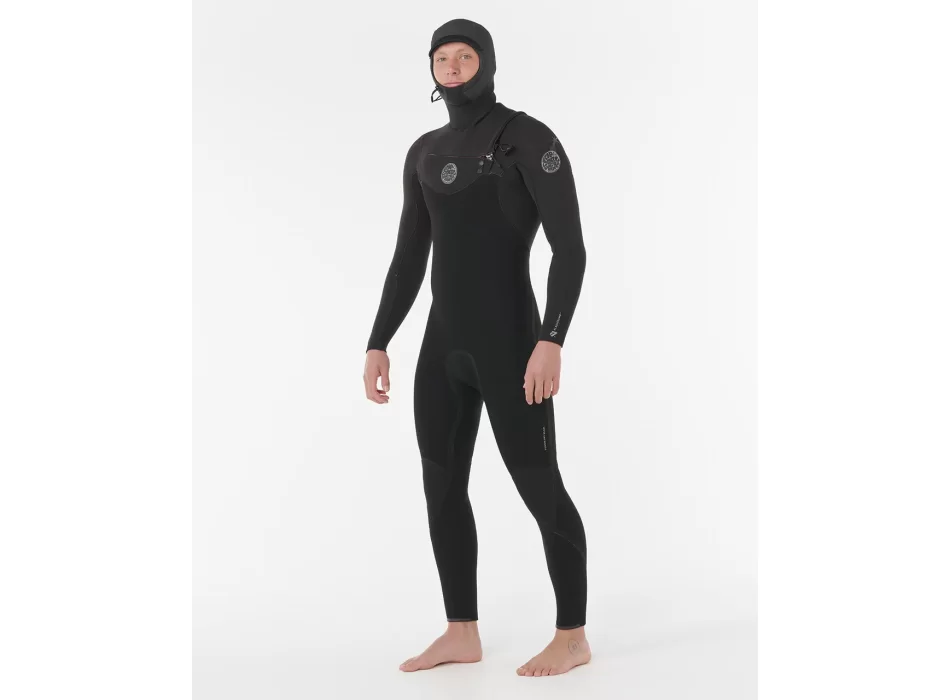 RIP CURL FLASHBOMB HOODED WETSUIT 5/4 CHEST ZIP