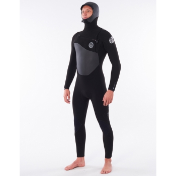 RIP CURL FLSHBOMB HOODED WETSUIT 5/4 CHEST ZIP