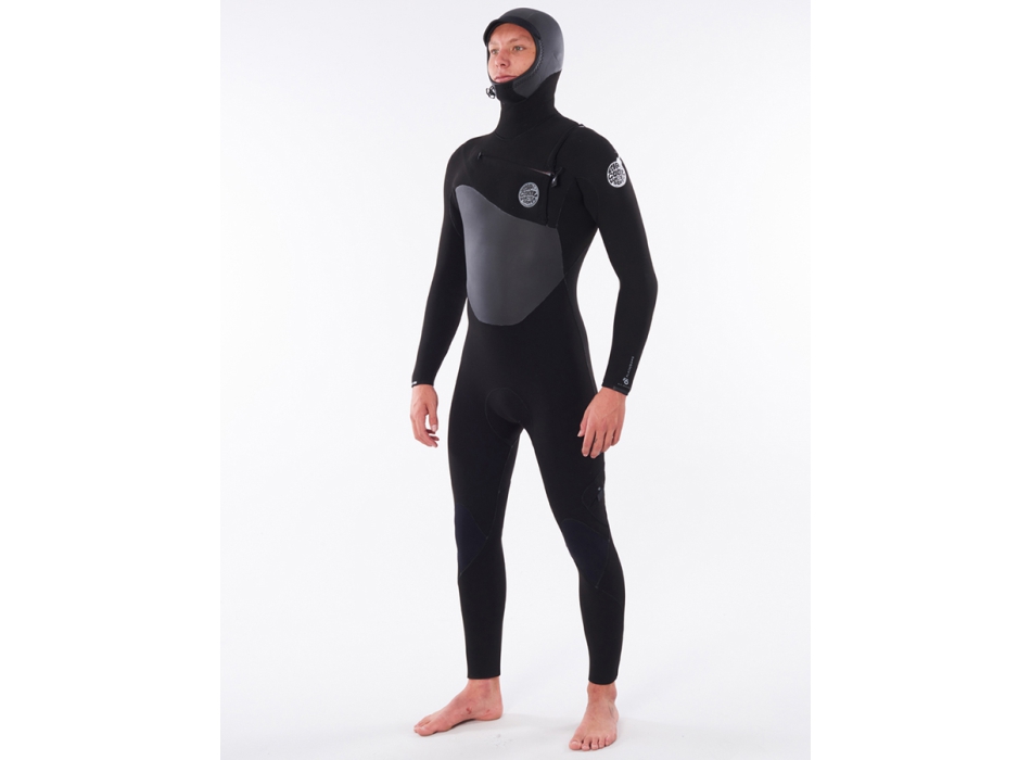 RIP CURL FLSHBOMB HOODED WETSUIT 5/4 CHEST ZIP